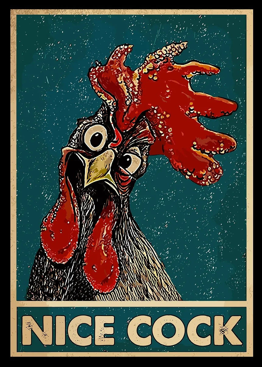Funny Rooster Poster metal poster artwork